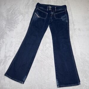 Diesel Industry Jeans Women 27x29 Dark Blue Stretch Boot Cut Made In Italy Denim